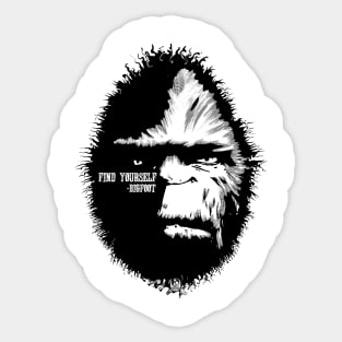 Find Yourself Bigfoot Sasquatch Motivational Monster Quote Sticker